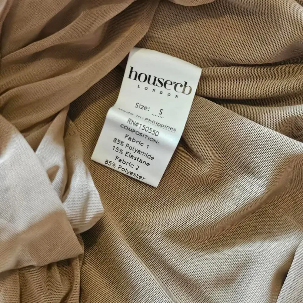 House of CB 'Laetitia' hazelnut gathered mini dress - Picture 6 of 7